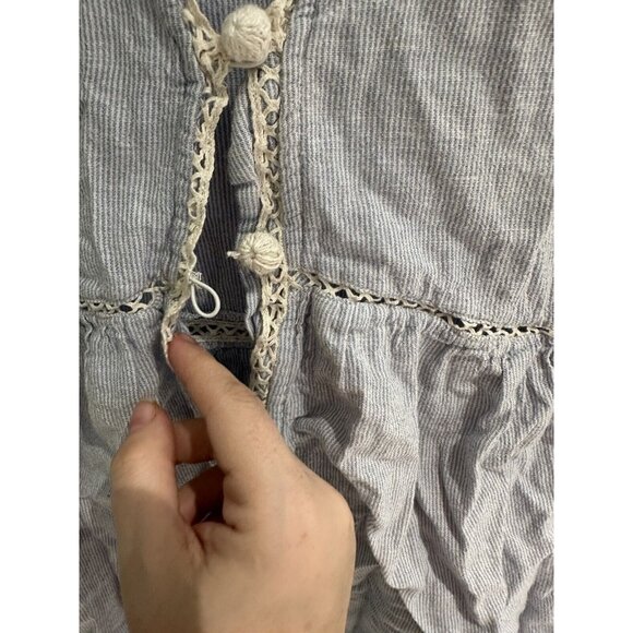 ZARA Women’s Dress Blue Cottagecore Fairy Button Flowy Prarie Size Medium - Picture 4 of 11